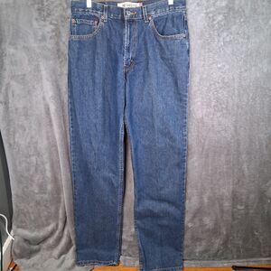 Vtg Y2K Levis 550 Relax Fit Mens 33x34 Dark Wash Straight Leg Inseam 33.5